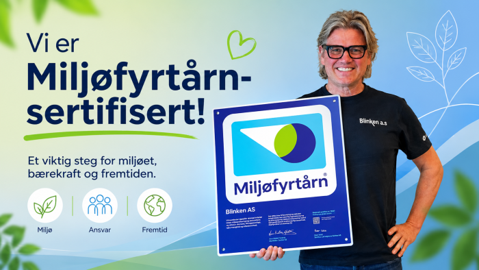 Blinken AS er nå miljøfyrtårn-sertifisert