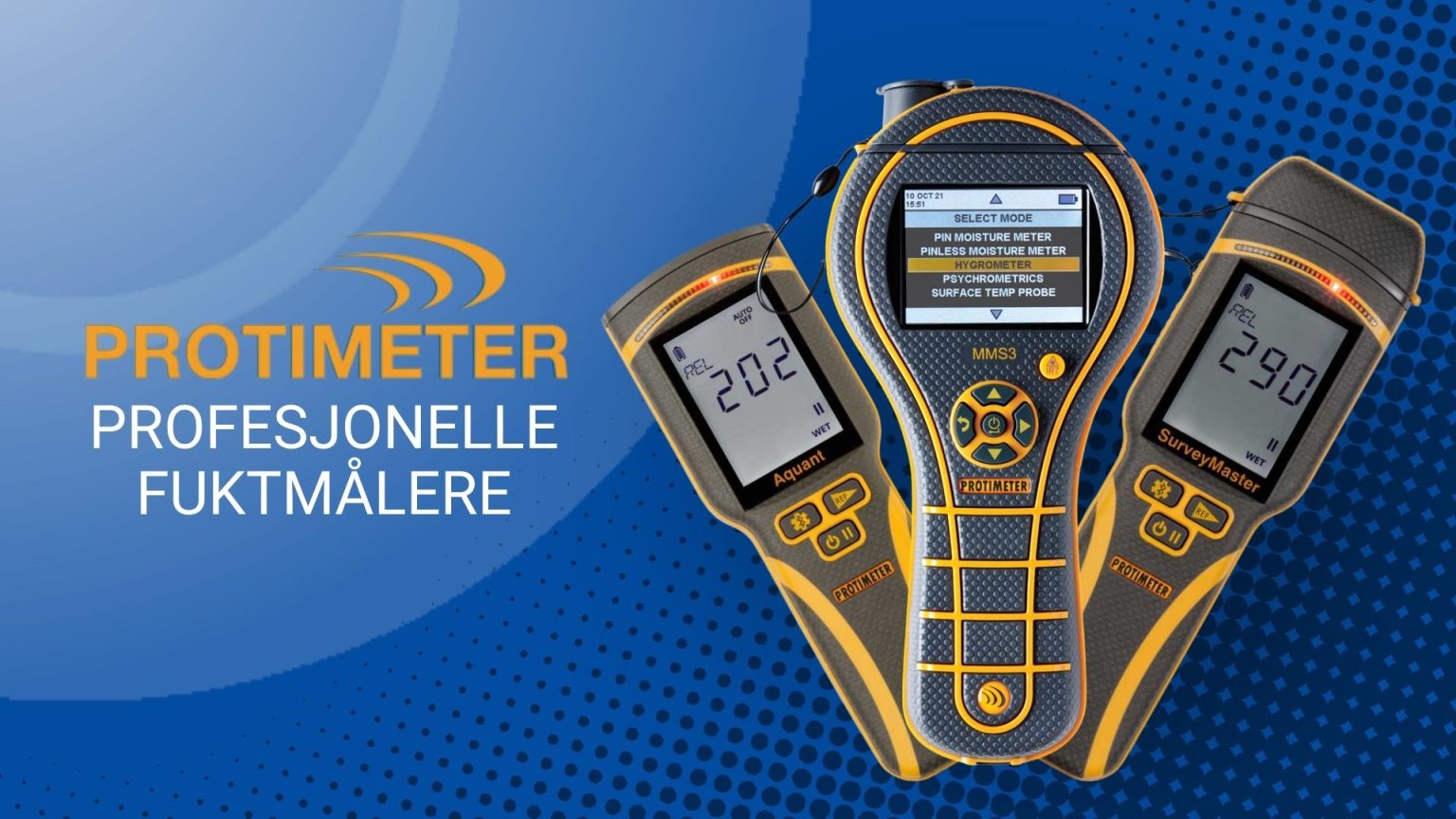 Protimeter fuktmålere – Aquant, MMS3 og SurveyMaster for profesjonell fuktmåling